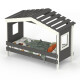DOLCE NIDO childrens bed, play bed, youth bed, playhouse, solid pine, anthracite/white without shelf and without pull-out bed