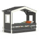 DOLCE NIDO childrens bed, play bed, youth bed, playhouse, solid pine, anthracite/white without shelf with pull-out bed