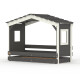 DOLCE NIDO childrens bed, play bed, youth bed, playhouse, solid pine, anthracite/white without shelf with pull-out bed