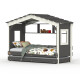 DOLCE NIDO letto per bambini, letto da gioco, letto per ragazzi, casetta da gioco, pino massiccio, antracite/bianco con scaffale e letto estraibile