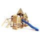 Play tower - Knights Castle "EMBERFORT III" blue slide and swings