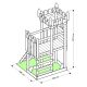 Playtower - Knights Castle "M120" - Climbing tower, climbing wall, blue slide, and swing