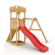 Play Tower - Castle "S" - Climbing Tower, Slide, Swing, Sandbox