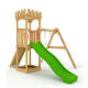 Playtower - Knights Castle "S" - Climbing Tower, Slide, Swing, Sandbox Green Swing