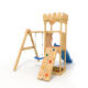 Playtower - Knights Castle "S" - Climbing Tower, Slide, Swing, Sandbox Blue Swing