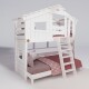 Hochbett ALPIN CHALET Doppelbett, Kinderbett, 120x200cm, weiß