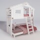Hochbett ALPIN CHALET Doppelbett, Kinderbett, 120x200cm, weiß Ohne Regale ohne Türchen