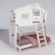 Hochbett ALPIN CHALET Doppelbett, Kinderbett,120x200cm, weiß Ohne Regale + Türchen