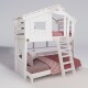 Hochbett ALPIN CHALET Doppelbett, Kinderbett, 120x200cm, weiß + Unteres Regal ohne Türchen