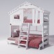 Hochbett ALPIN CHALET Doppelbett, Kinderbett, 120x200cm, weiß + Unteres und oberes Regal ohne Türchen