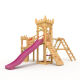 Play Tower - Ritterburg "XL150" - LONG Slide, 2x Towers, 2x Swings + Knot Net