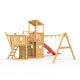 XL150 Pirate Ship - Play Tower - Climbing Frame - Red Slide - Double Swing by BIBEX