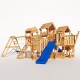Spielturm - "Piratenschiff MAX" Blaue Rutsche und Schaukeln