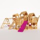 Spielturm - "Piratenschiff MAX" Rosa Rutsche und Schaukeln