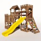 Spielturm - Ritterburg "TEMPLAR CORE II" Gelbe Rutsche und Schaukeln