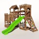 Spielturm - Ritterburg "TEMPLAR CORE II" Grüne Rutsche und Schaukeln