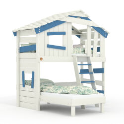 ALPIN CHALET Childrens Bed Loft Bed, Double Bed, Bunk Bed Blue/White by BIBEX®