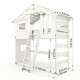 Letto a soppalco ALPIN CHALET – Letto a castello, bianco-blu, 90x200 cm