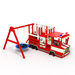 BIBEX® Play Tower, Climbing Structure, Fire Truck, Swing, Slide