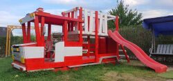 BIBEX® Play Tower, Climbing Structure, Fire Truck, Swing, Slide