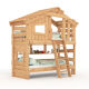 ALPIN CHALET High bed, childrens bed, bunk bed 100% natural + underbed + shelf by BIBEX®