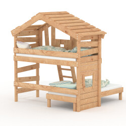 ALPIN CHALET Bunk bed, childrens bed, bunk bed 100% natural + underbed + door by BIBEX®