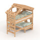 ALPIN CHALET Bunk bed, childrens bed, bunk bed 100% natural + underbed + door by BIBEX®