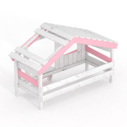 APART CHALET Childrens Bed, Play Bed, Youth Bed, Playhouse, solid pine, delicate pink