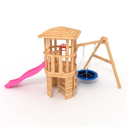 Play tower - Knights castle "R120" - with nest swing and slide