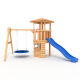 Play tower - Knights castle "R120" - with nest swing and blue slide