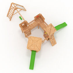 Torre da gioco - Castello dei Cavalieri XXL+R - combina due kit in uno, include 2 scivoli/altalene verdi