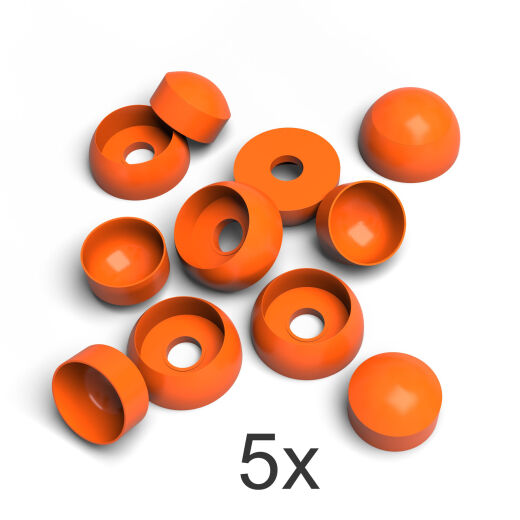 Abdeckkappen, Schutzkappen, Deckel fur Schrauben in Orange 5x Stuck