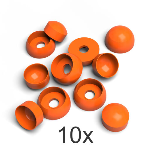 Abdeckkappen, Schutzkappen, Deckel fur Schrauben in Orange 10x Stuck